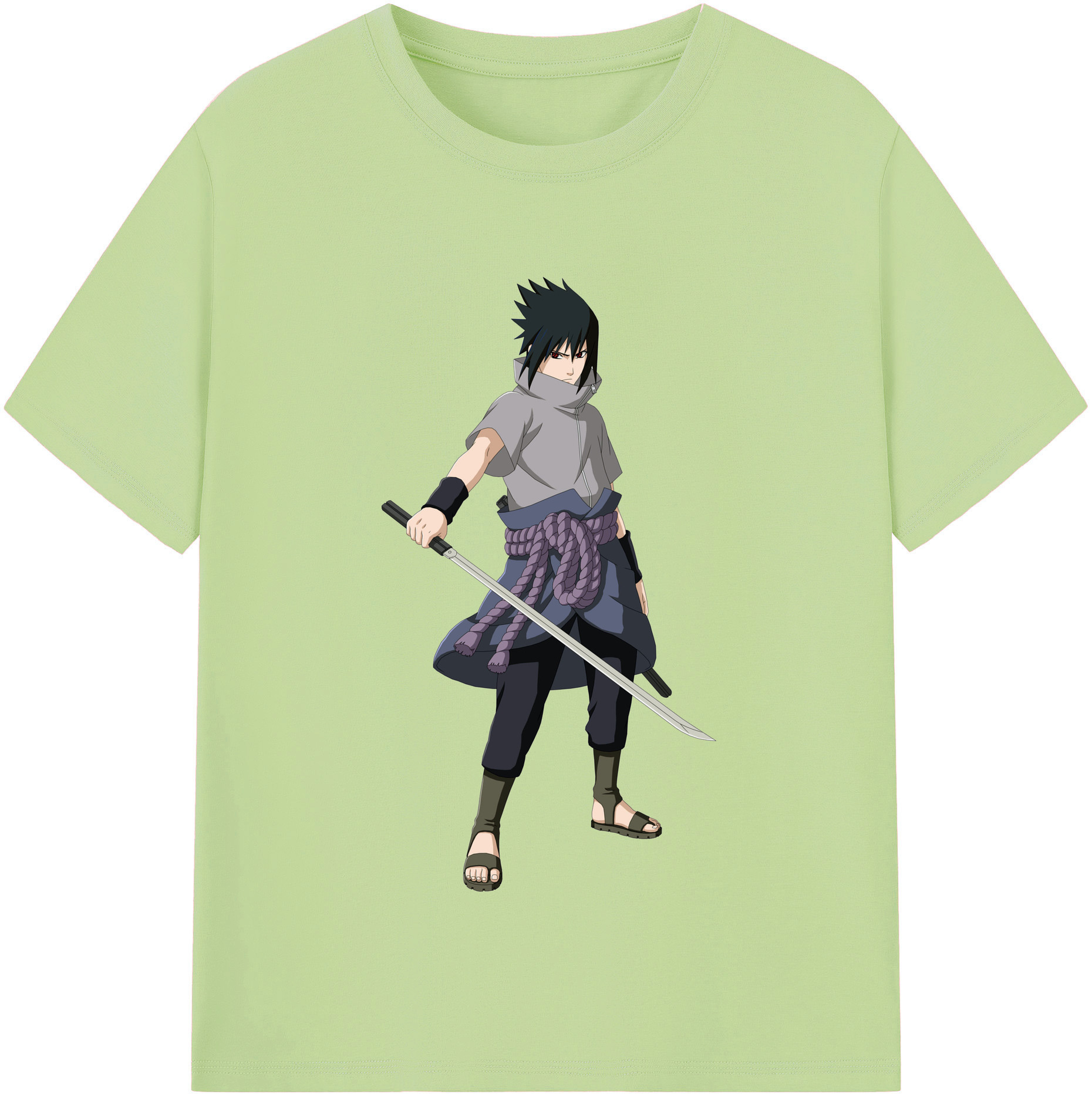 （画像用） NARUTO -ナルト- うちは サスケ Uchiha Sasuke 綿100％半袖Tシャツ（フロントプリント）